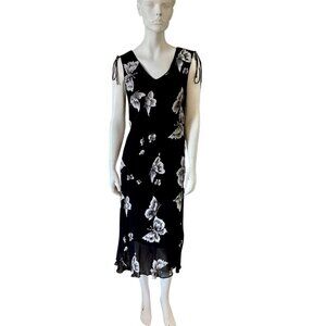 Silk Fairycore Whimsigoth Butterfly Print Clear Sequin Embellished Maxi Dress